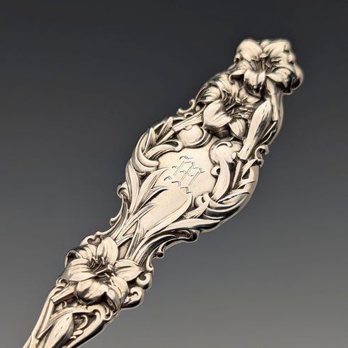 1900年頃 米国アンティーク 純銀製 デザートスプーン 36g Whiting Manufacturing